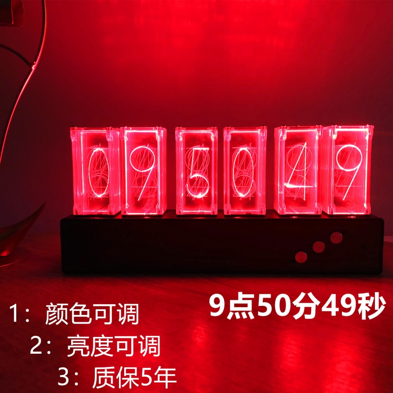 时间艺术“小火山 辉光管轻奢台钟”，客厅与卧室的不朽点亮之作！